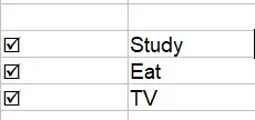 Double-click on the checkbox symbol