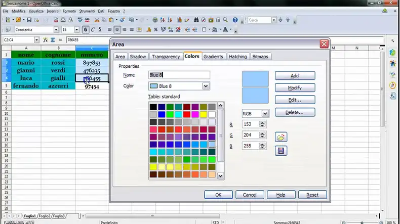 How Do I Color Cells in OpenOffice Calc